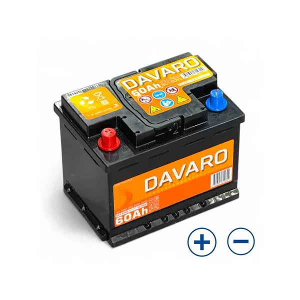 Аккумулятор DAVARO 60 Ач 500 А (EN), прямая полярность, LN2