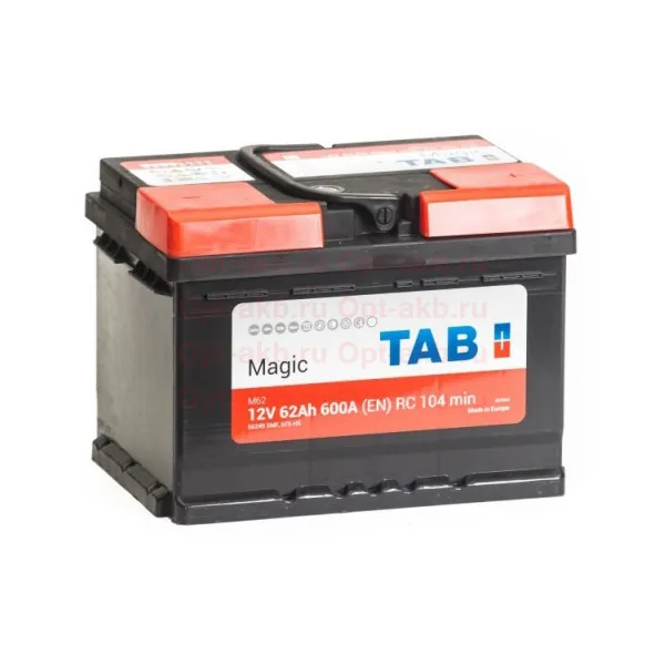 Аккумулятор TAB Magic 62 Ач 600 А (EN), прямая полярность, LBN2
