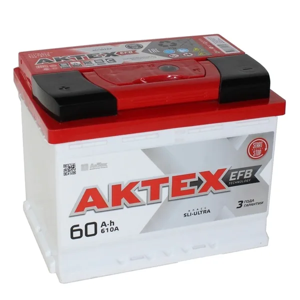 Аккумулятор АКТЕХ 60 Ач 610 А (EN), прямая полярность, LN2