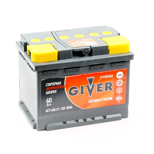 Аккумулятор GIVER 60 Ач 500 А (EN), обратная полярность, LN2