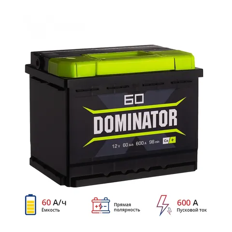 Аккумулятор DOMINATOR 60 Ач 600 А (EN), обратная полярность, LN2