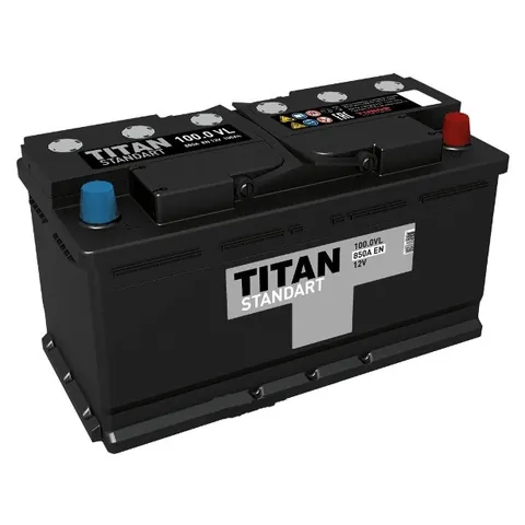 Аккумулятор TITAN STANDART 100 Ач 820 А (EN), прямая полярность, LN4
